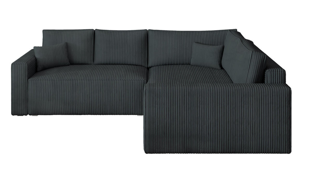 ROHOVÁ SEDAČKA ERONIS grafitová - šedá/grafitová, dřevo/textil (265/194cm) - MASSENO