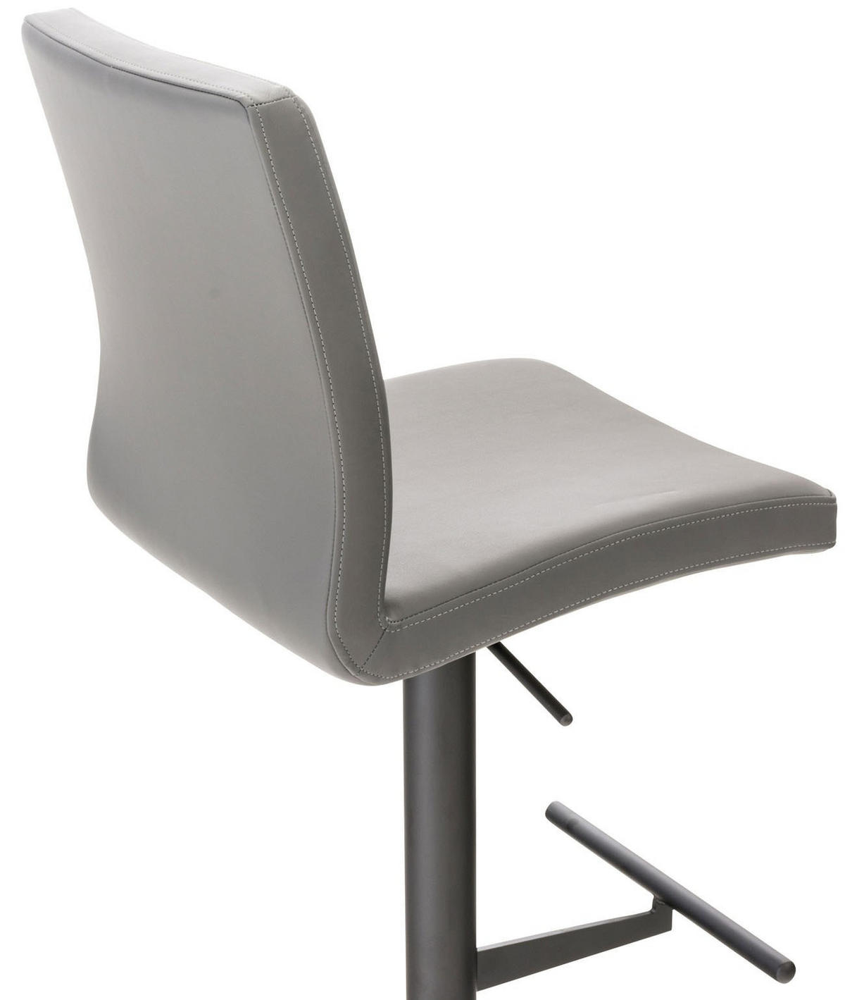 BARHOCKER Cadiz 93x40x49 cm grau - Grau, Leder (40/93/49cm) - furnicato