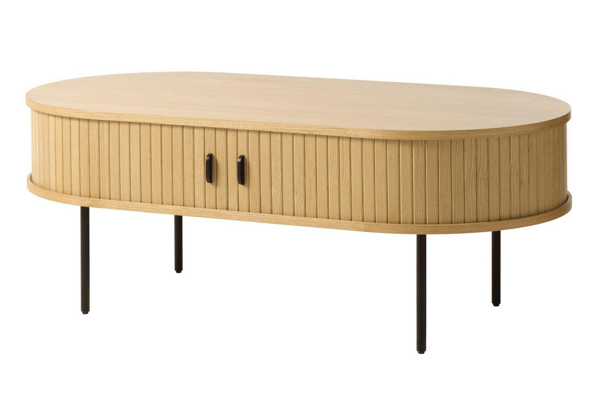 COUCHTISCH Gativel Eichefarben 120/60 cm - Eichefarben/Schwarz, Holzwerkstoff/Kunststoff (60/120/45cm) - Selsey
