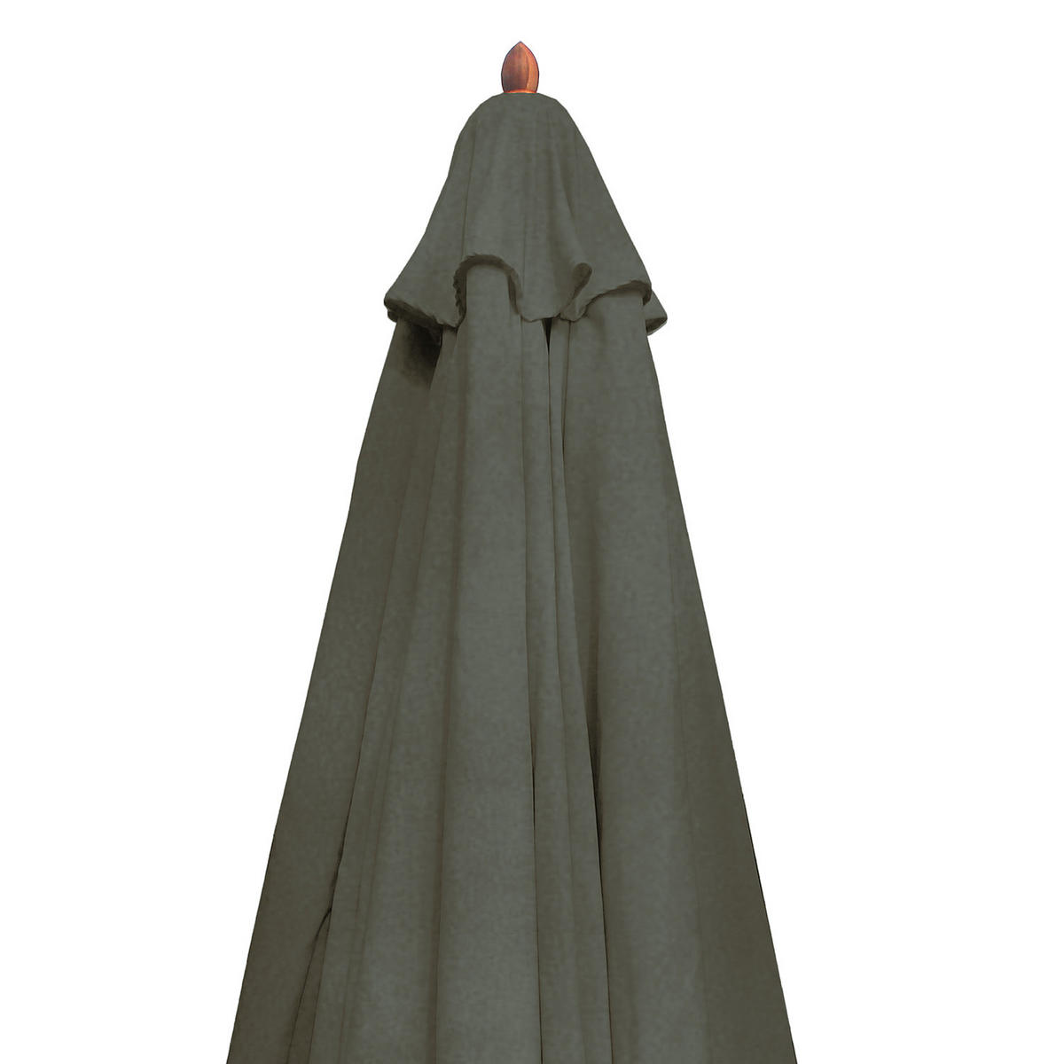 SONNENSCHIRM - Eukalyptus massiv / Polyester - Salbeigrün, Holz/Textil (200/200cm) - home24