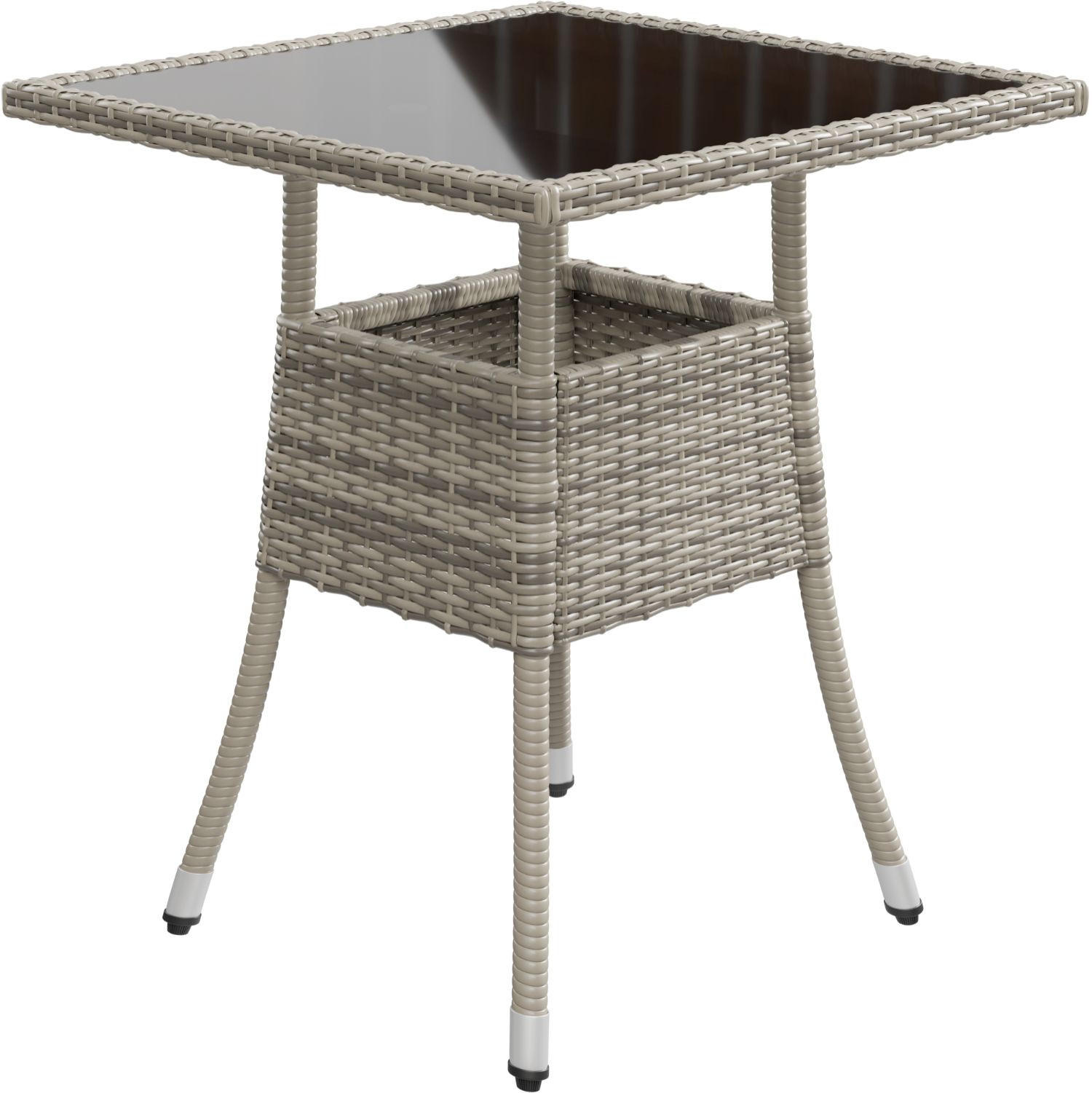 GARTENTISCH Yoro grau 60x60 cm - Grau, Kunststoff (60/60/73cm) - Juskys