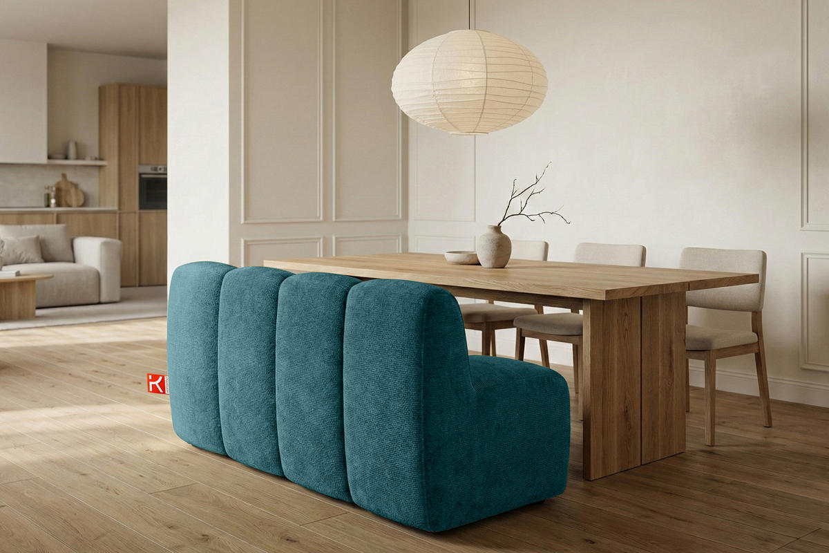 ESSZIMMERBANK BRESCO, Meeresblau - Türkis, Holz/Holzwerkstoff (163/80/72cm) - KONSIMO®