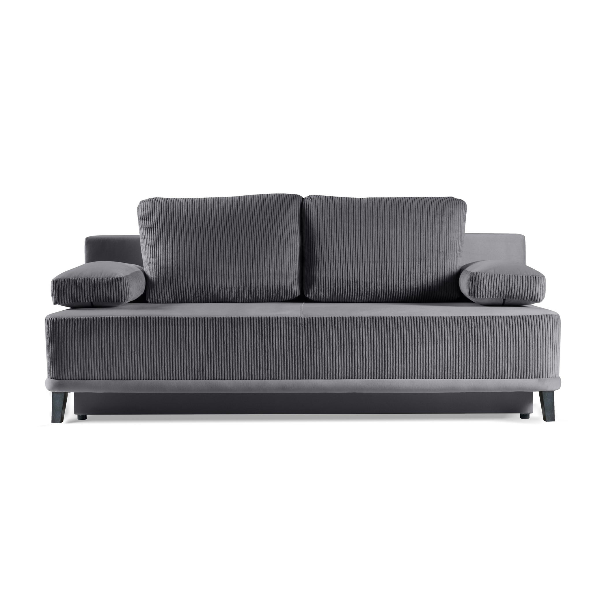 SCHLAFSOFA Rosso, Grau, Kord-Stoff - Grau, Textil (200/90/91cm) - Bettso