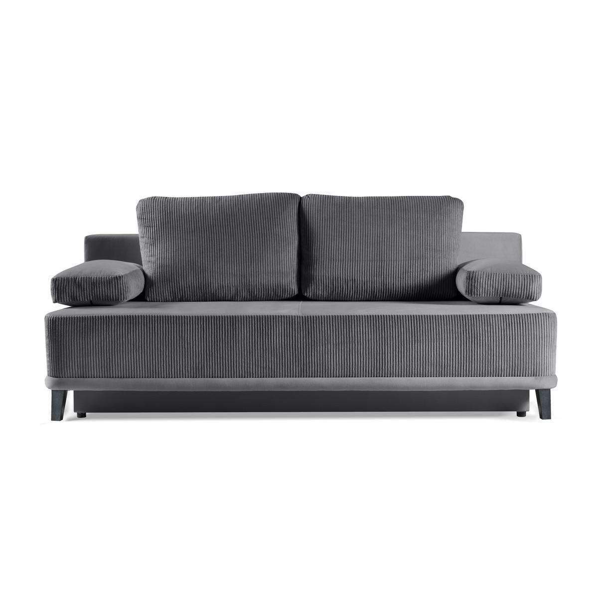 SCHLAFSOFA Rosso, Grau, Kord-Stoff - Grau, Textil (200/90/91cm) - Bettso