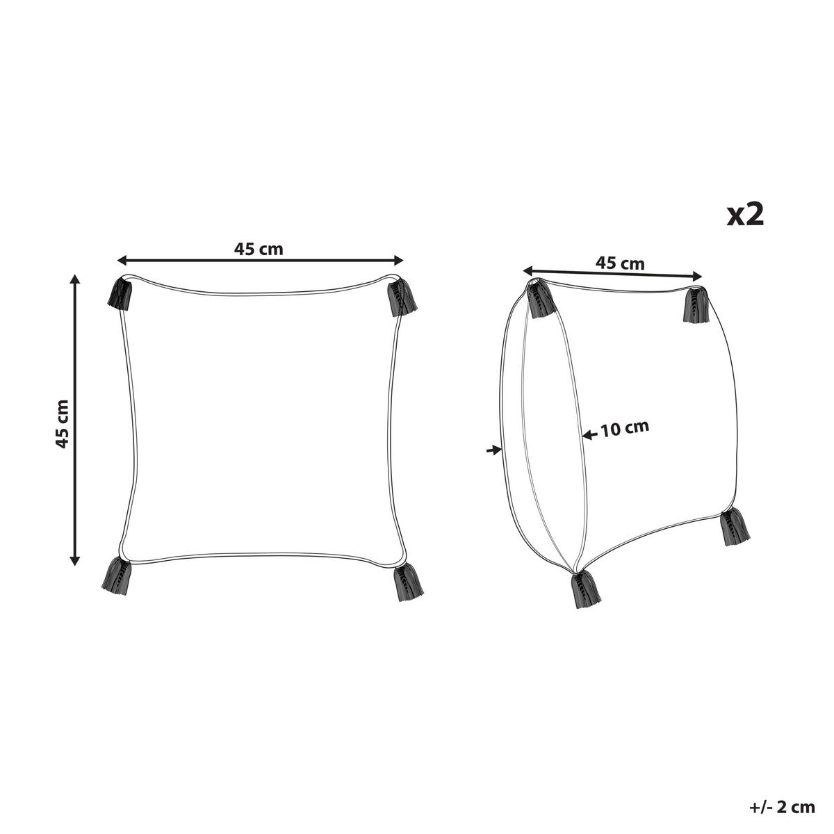 DEKOKISSEN 2er-Set Dunkelblau 45/45 cm Tilia - Dunkelblau, Naturmaterialen/Textil (45/45cm) - Beliani