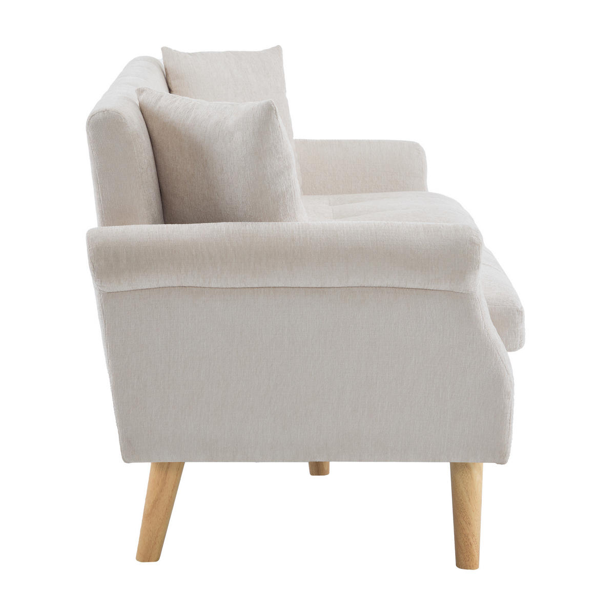 SOFA od ženilije, 162/74/77 cm bež, dvosjed s jastucima - bež, tekstil (77/162/74cm) - BEAOK