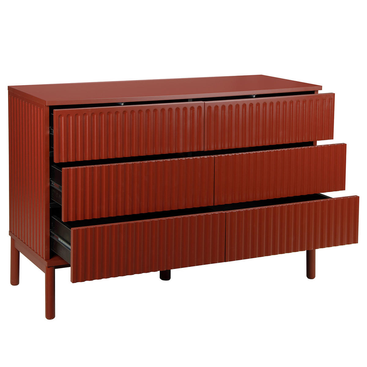 KOMMODE - Rot, Holz/Holzwerkstoff (120/80/40cm) - home24