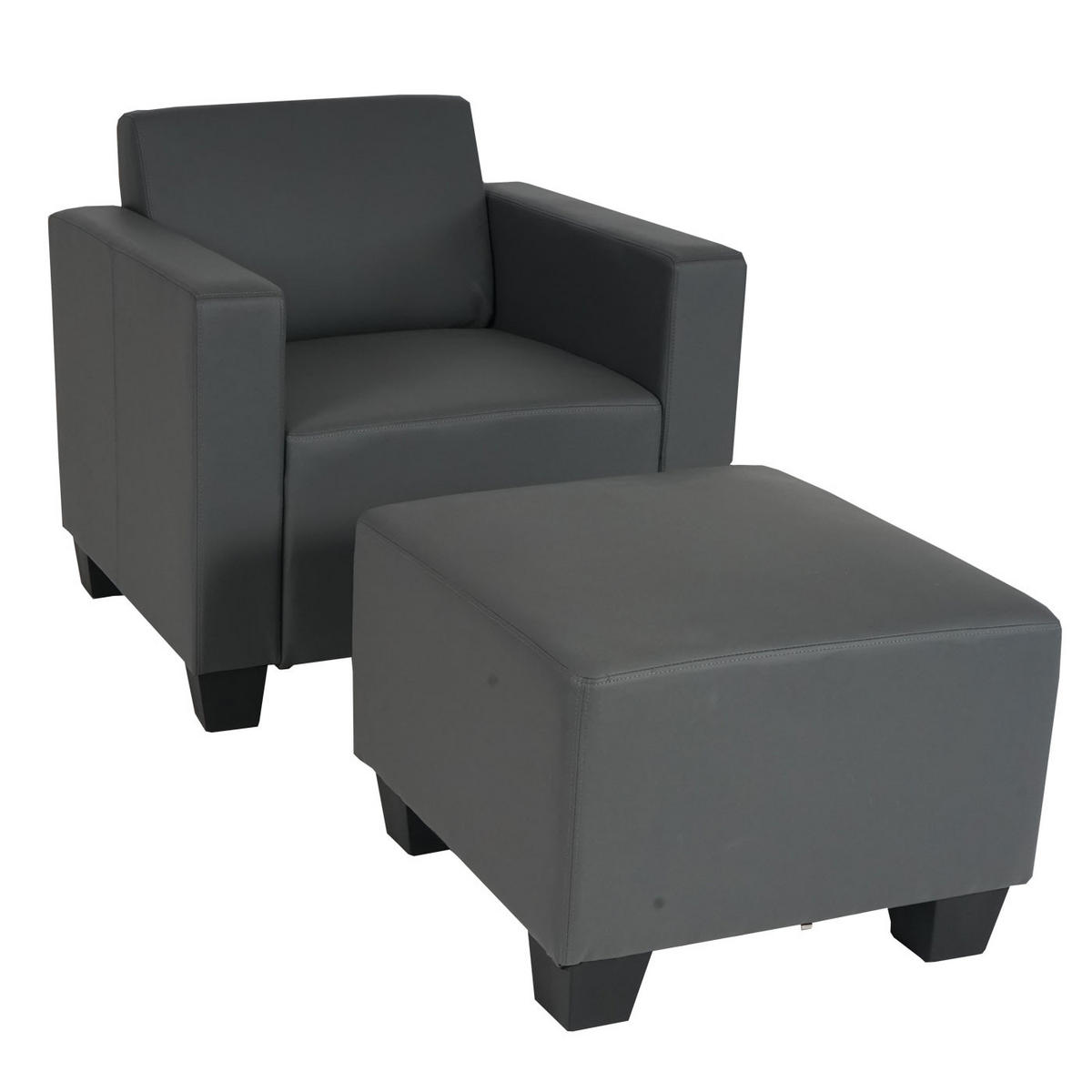 SESSEL MIT OTTOMANE Grau - Grau, Textil (82/76/72cm) - MCW