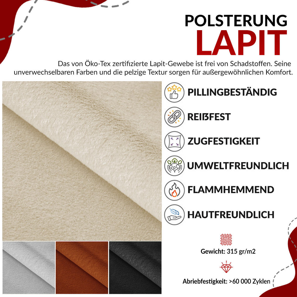 BOXBETT NIRA 200/200 - Creme Plüsch - H3 - Creme, Holz/Textil (200/200cm) - MKS