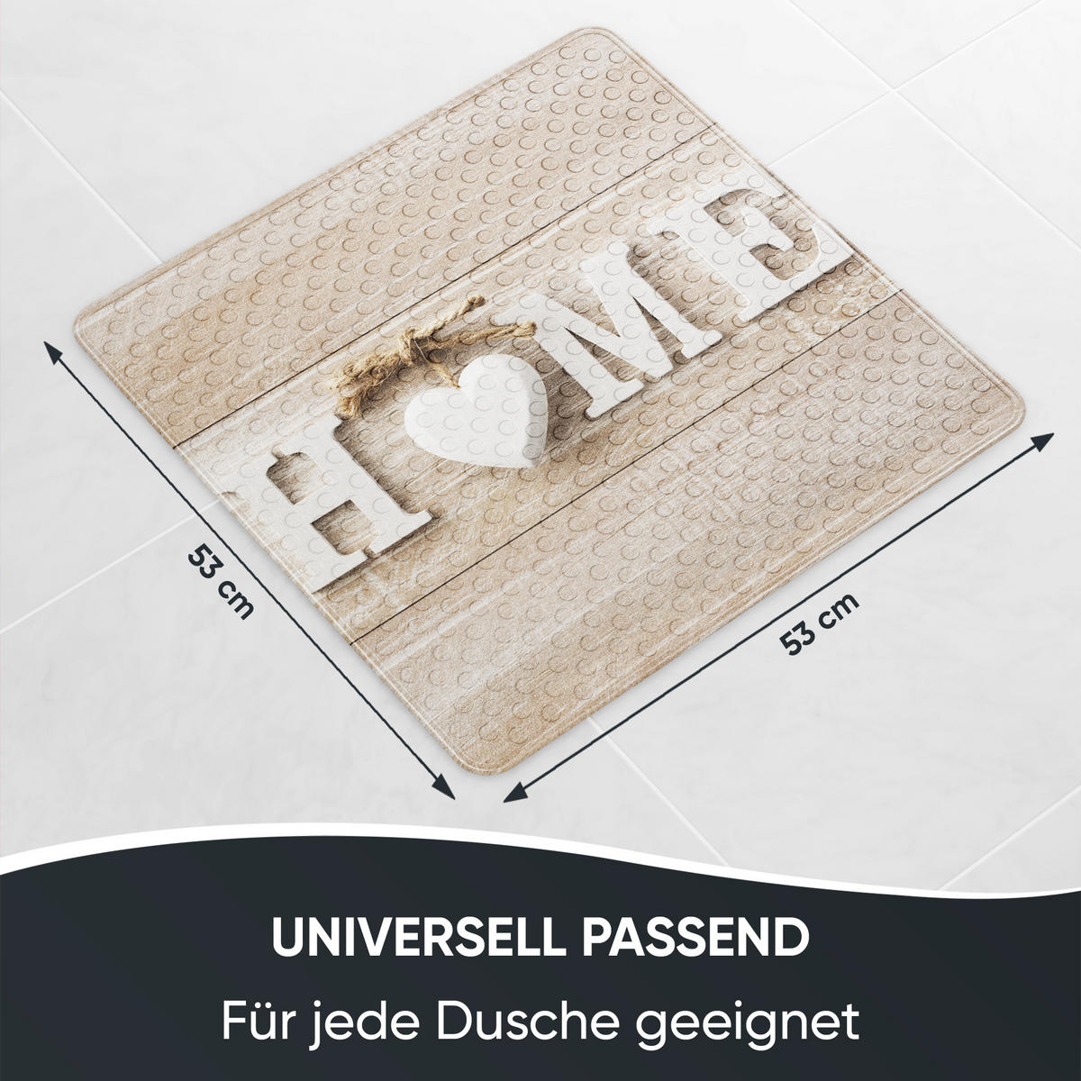 BADEMATTE Home - Braun, Kunststoff (53/53cm) - Sanilo