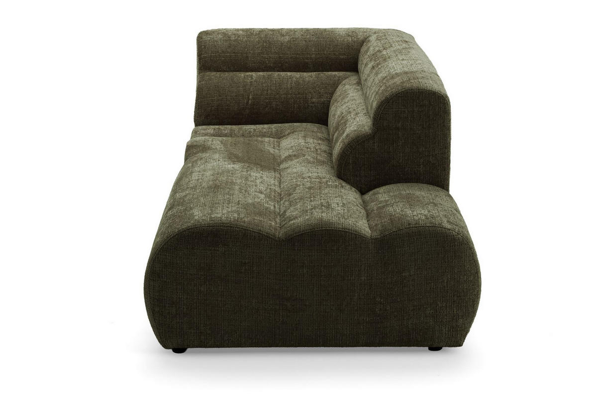 6-SITZER modulares Wohnlandschaft U XXL VEER SET 4 Rechts, 368 x 190 cm, Chenille Webstoff Grün - Schwarz/Grün, Holz/Kunststoff (190/75/368cm) - Muffo