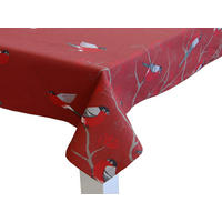 TISCHDECKE Beeren Vögel Baumwolle marsala 130/170 cm - Rot, Textil (130/170cm) - beties Heimtextil