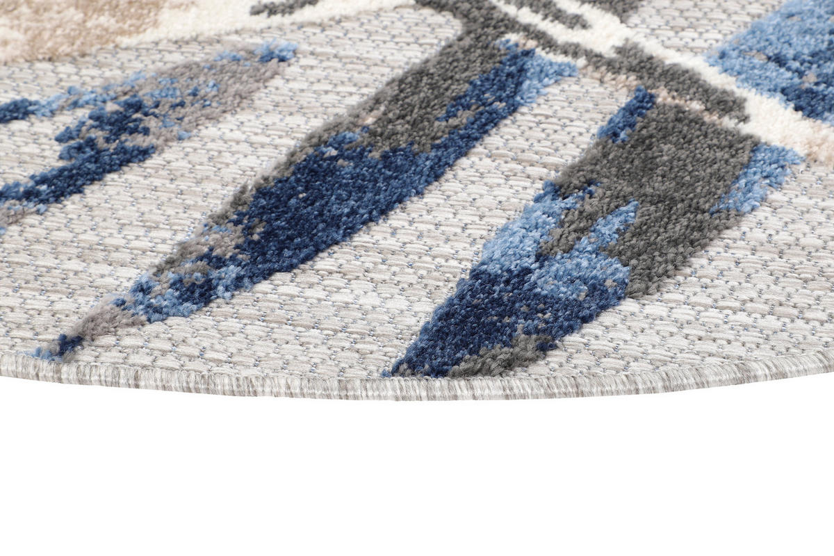 TEPPICH PATIO rund Blaugrau 240/240 cm - Blaugrau, Textil (240/240cm) - Tapiso