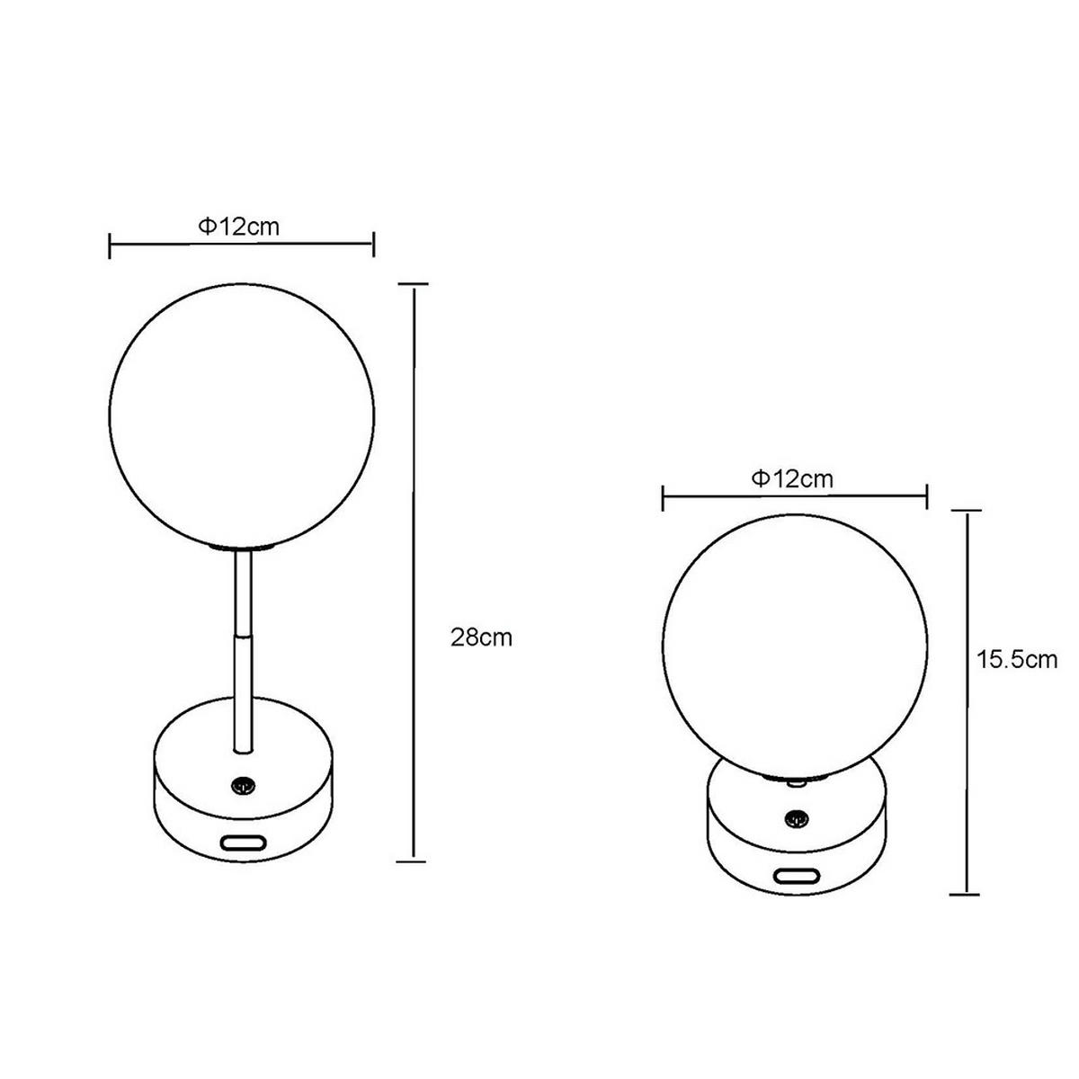 LED TISCHLEUCHTE Edelstahl Schwarz - Schwarz, Metall (12/12/28cm) - Globo Lighting