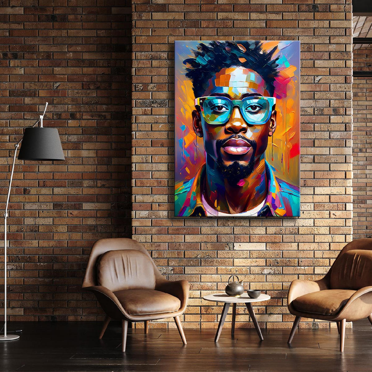 WANDBILD moderne herrenbrille pop art - Multicolor, Textil (40/60cm) - Feeby