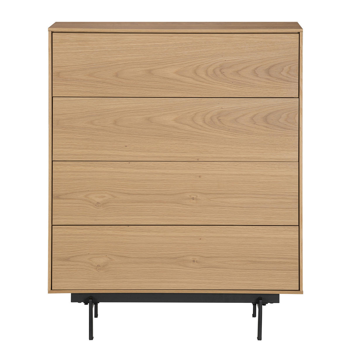 FURNIERTE KOMMODE - Eichefarben, Holzwerkstoff/Metall (80/100/40cm) - home24