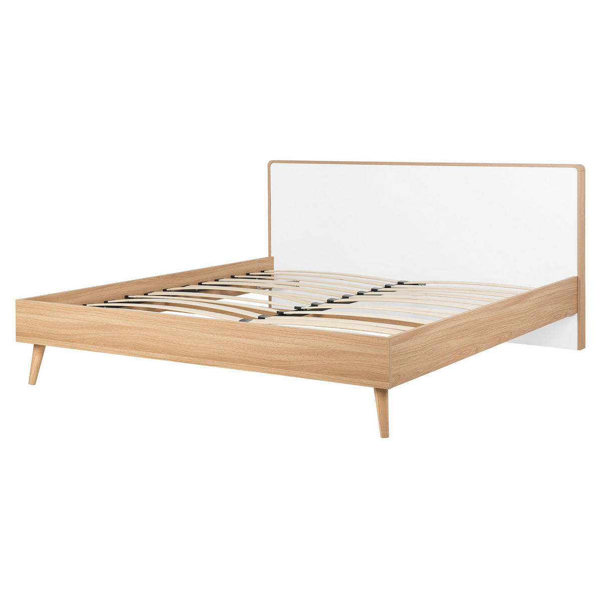 BETT mit Lattenrost 160x200 cm Heller Holzfarbton Serris - Hellbraun, Holzwerkstoff (160/200cm) - Beliani
