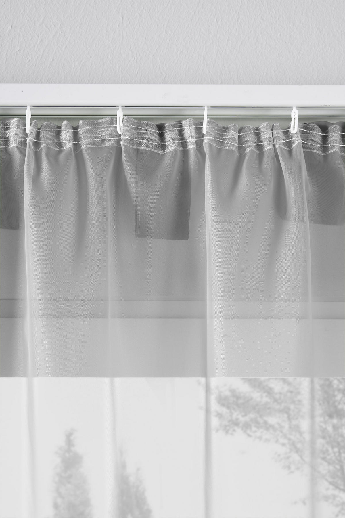 SCHLAUFENGARDINEN Voile 2er Set 175x140 cm Grau - Grau, Textil (140/175cm) - Gardinenbox.eu