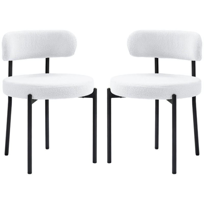 STUHL-SET DE-36033 2 Stück mit Metallbeinen Cremeweiß - Creme, Metall (51/76/51cm) - ComfortXL