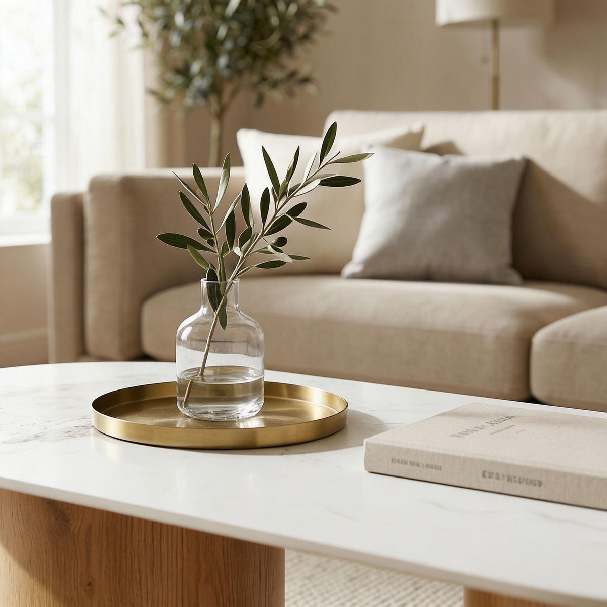 COUCHTISCH REALM Marmor weiß - Weiß, Holzwerkstoff (60/120/45cm) - IDIMEX