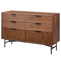 SIDEBOARD - MDF / Metall - Walnussfarben/Schwarz, Holzwerkstoff/Metall (120/80/40cm) - home24