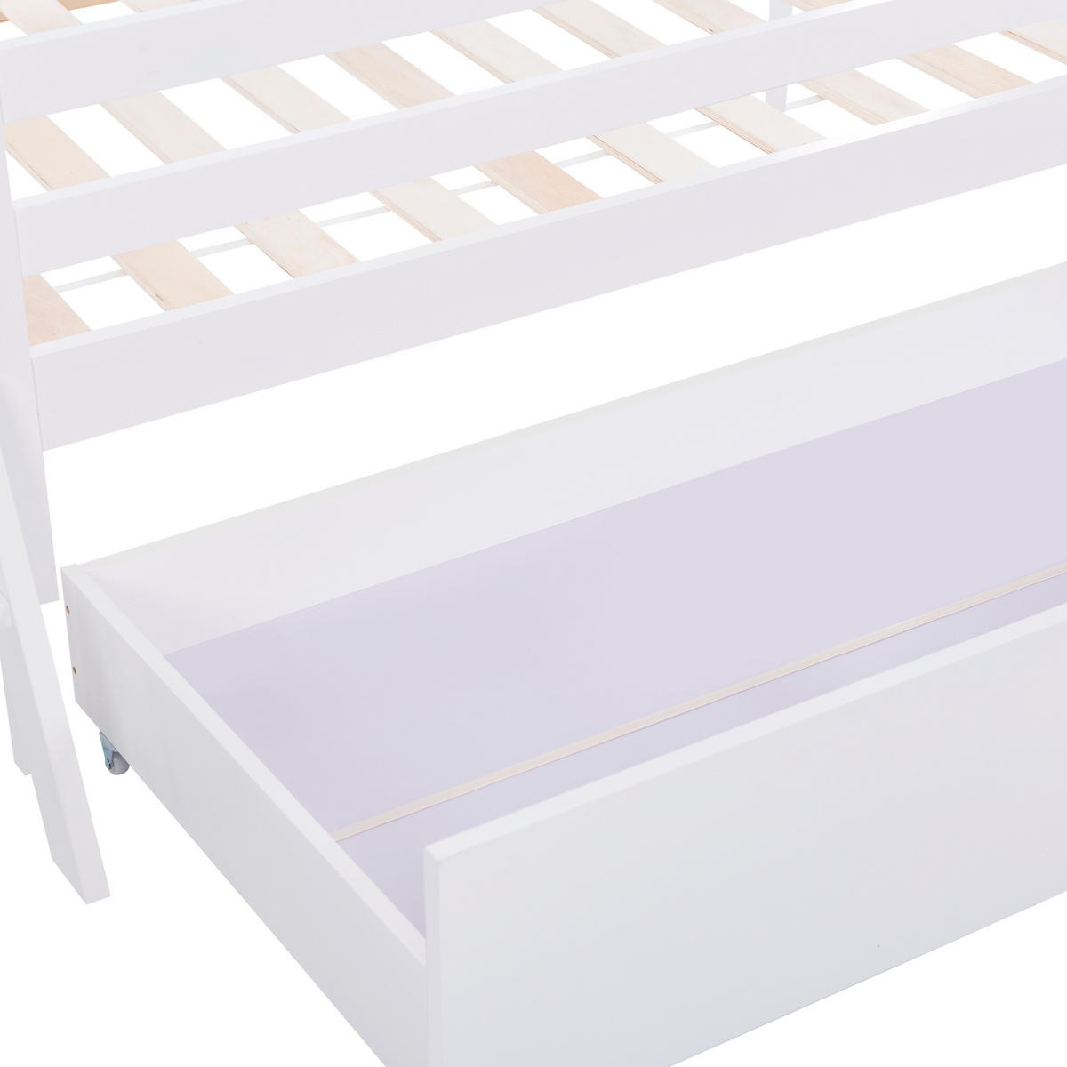 HAUSBETT Massivholz 90/200 cm Weiß - Weiß, Holz - Raumix