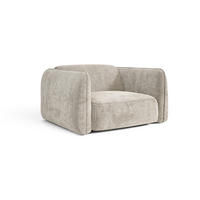 SESSEL LOMI Geprägter Samt Taupe 118cm - Taupe, Textil (118/76/102cm) - Premium Interiors