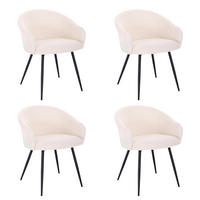 ESSZIMMERSTUHL CELESTE - 4, Bouclé Weiß - Weiß, Kunststoff (60/77/60cm) - Home Deluxe