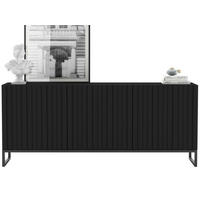 KOMMODE Elpis 3D Schwarz Matt mit metallrahmen Glamour 168 cm - Schwarz, Holzwerkstoff (168/72/36.5cm) - Meble Lindner