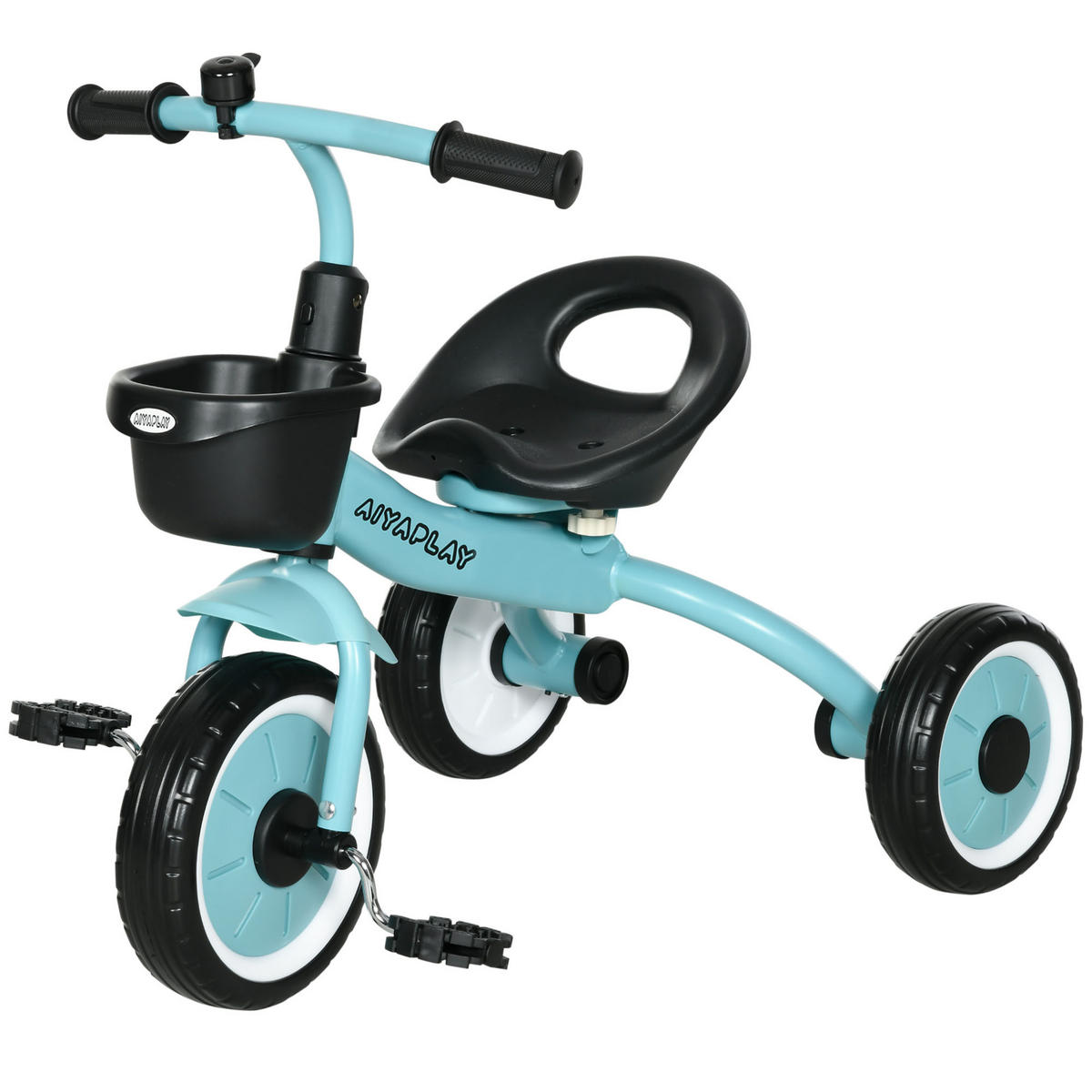 DREIRAD DE-10752 höhenverstellbarer Sitz mit Korb & Klingel Blau - Blau, Metall (70.5/53/58cm) - ComfortXL