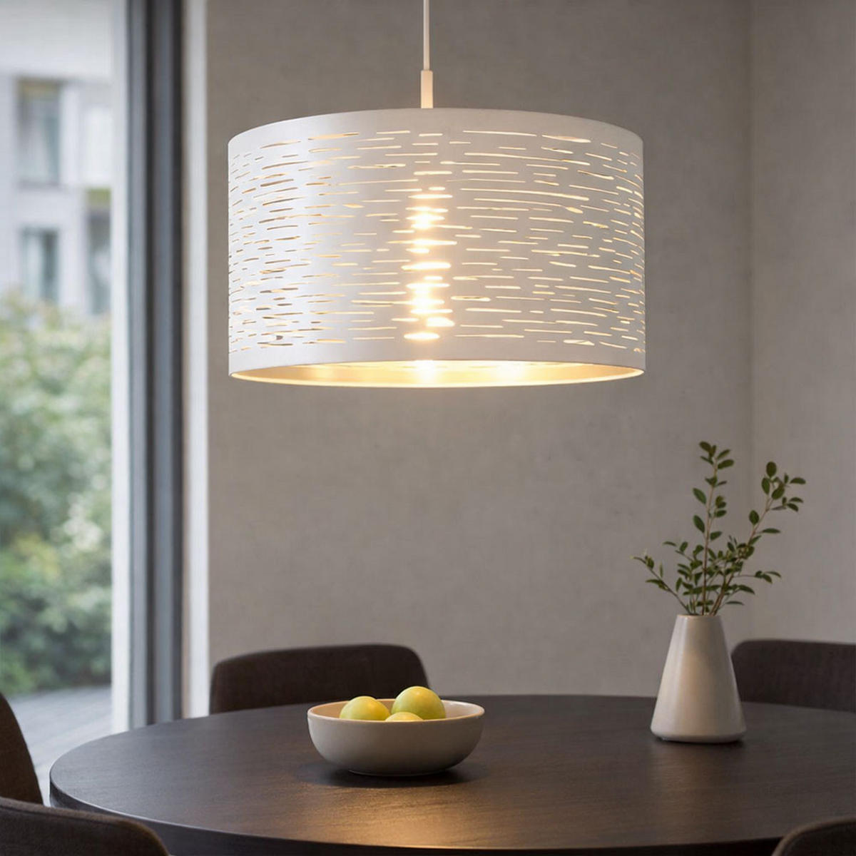 HÄNGELEUCHTE Metall Weiß Chrom - Weiß, Metall (38/38/120cm) - Globo Lighting