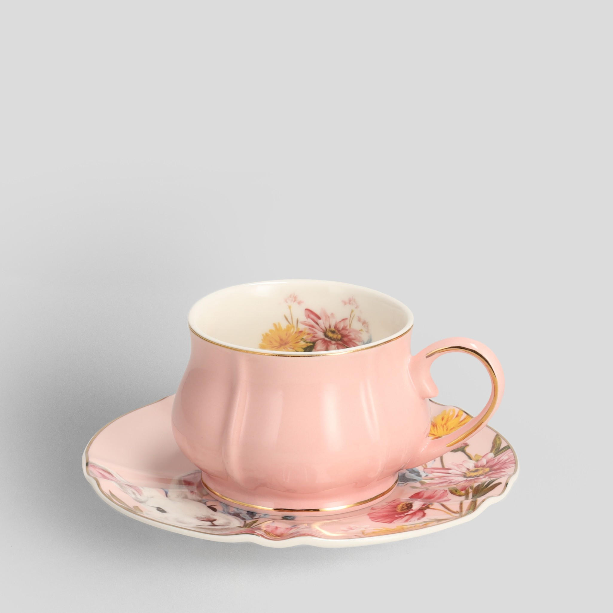 TASSE MIT UNTERTASSE Sirsobunny - Multicolor, Keramik (14.8/6/14.8cm) - home&you