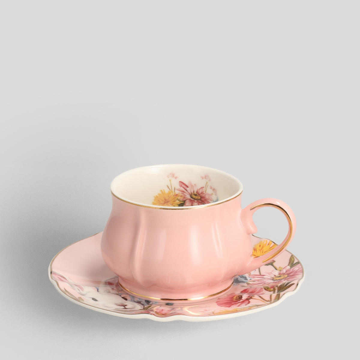 TASSE MIT UNTERTASSE Sirsobunny - Multicolor, Keramik (14.8/6/14.8cm) - home&you