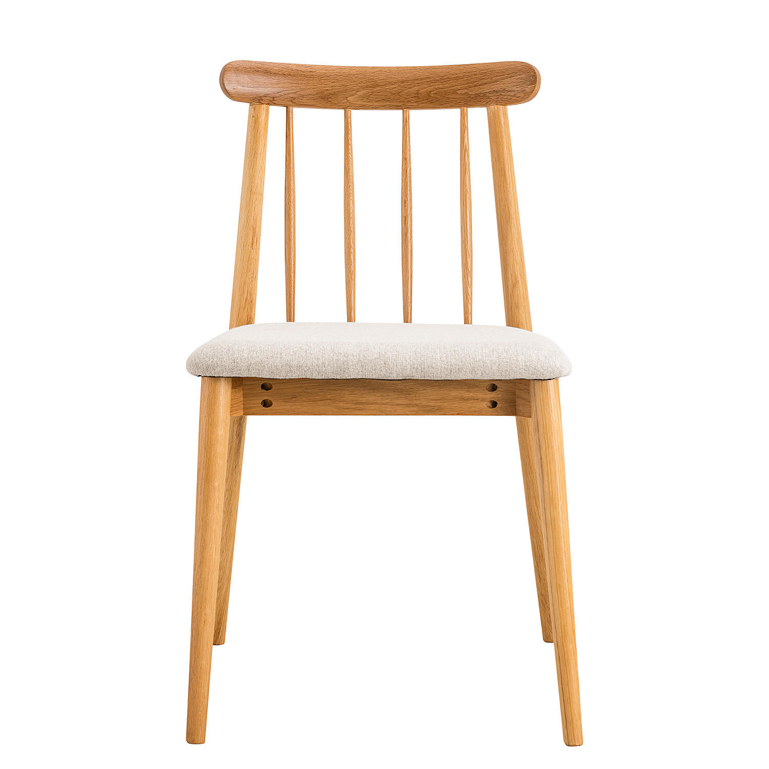 POLSTERSTUHL - 2er-Set - Eichefarben, Holz (48/77/53cm) - home24