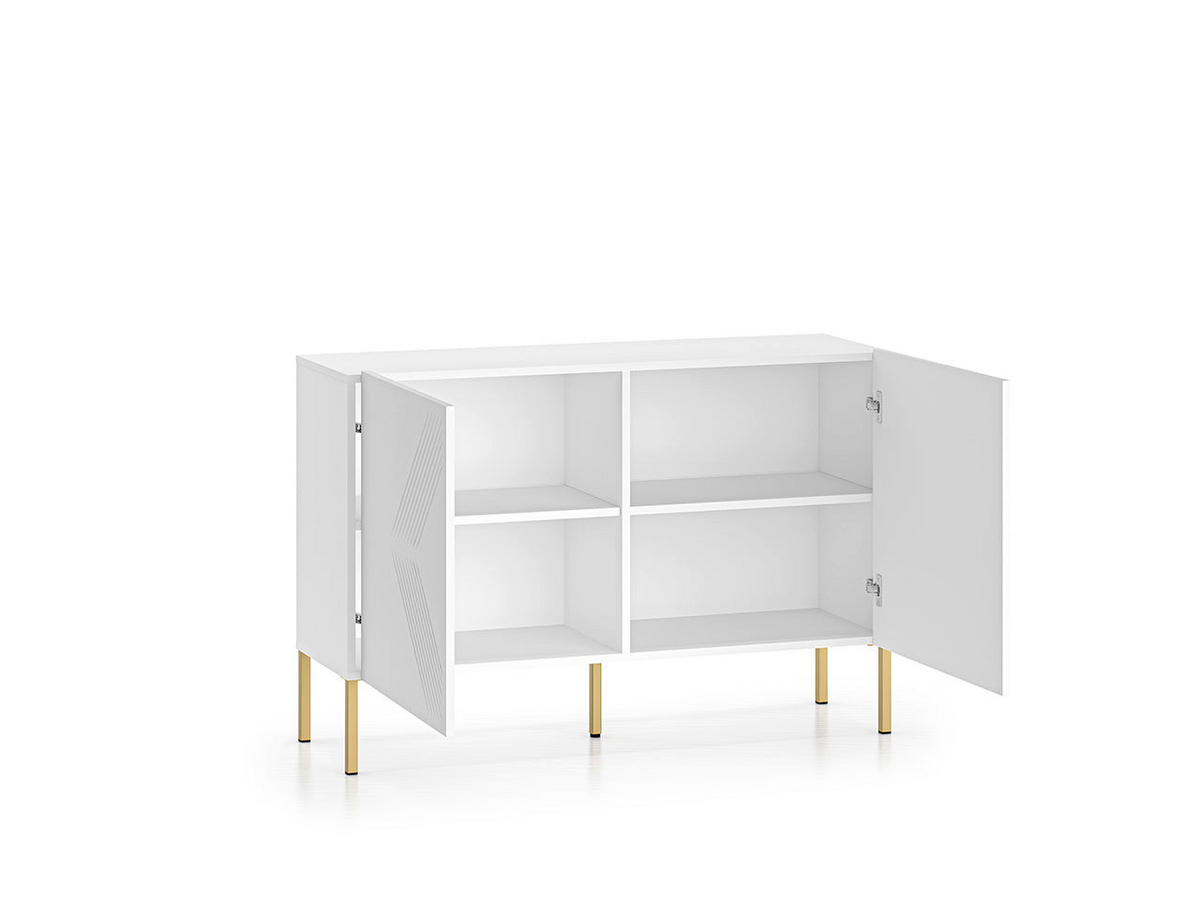 KOMMODE – 114 cm – Clearing – Weiß – KM-0861 - Weiß, Holzwerkstoff (114/77/37cm) - hi-markt