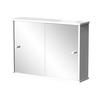 BADSPIEGELSCHRANK Mireo Weiß 55 x 40 cm mit 2 Schiebetüren - Weiß, Holzwerkstoff (55/40/14cm) - Vicco