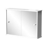 BADSPIEGELSCHRANK Mireo Weiß 55 x 40 cm mit 2 Schiebetüren - Weiß, Holzwerkstoff (55/40/14cm) - Vicco