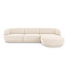 ECKSOFA rechts Miley aus Chenille-Stoff leichtes beige 4 Sitzplätze - Creme, Textil (156/255cm) - Micadoni