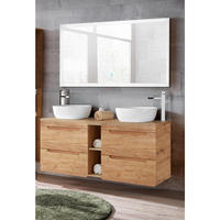 BADMÖBEL-SET 2-TLG. Luton-56 - Braun, Holzwerkstoff (141/200/46cm) - Lomado