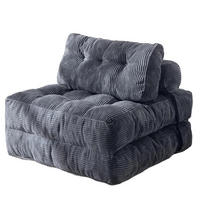 SCHLAFSESSEL Schlafsofa Sofabett Einzelsofa mit Waschbarem Kissen - Silberfarben, Textil (85/40/85cm) - Authentics