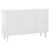 SIDEBOARD 120 cm in Weiß Kommode mit 3 Designtüren & verstellbaren Fächern - Weiß, Holzwerkstoff (120/79/38.5cm) - Urban Meuble