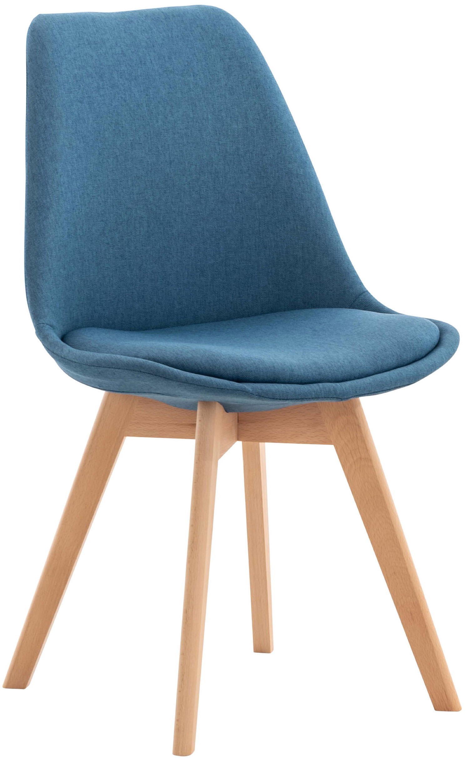 ESSZIMMERSTUHL Lines, Stoff blau - Blau/Naturfarben, Holz/Textil (49/83/50cm) - TPFLiving