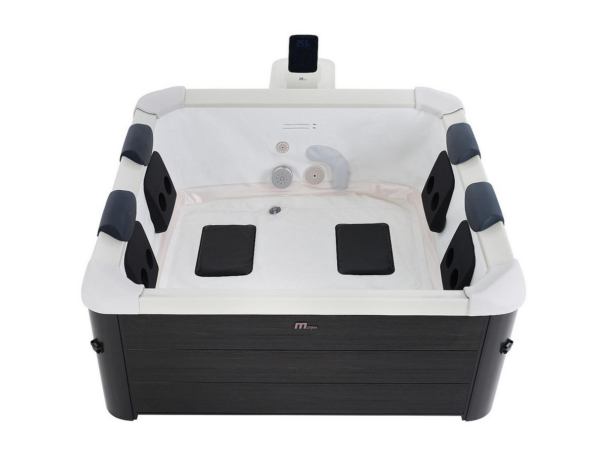 HALBFESTER Whirlpool - 6 Personen - Plastik - Grau - - Grau, Kunststoff (160/65/160cm) - Mspa