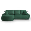 ECKSOFA Teddy L dunkelgrün, Bouclé-Stoff, links - Schwarz/Grün, Textil (270/170cm) - Beautysofa