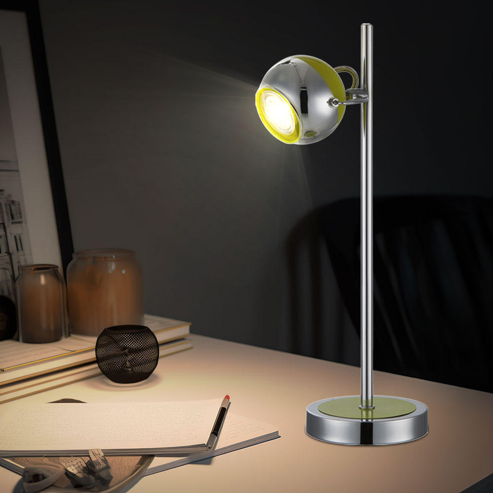 LED TISCHLEUCHTE Hulk Chrom Silber - Silberfarben, Metall (18.5/13/43cm) - Globo Lighting