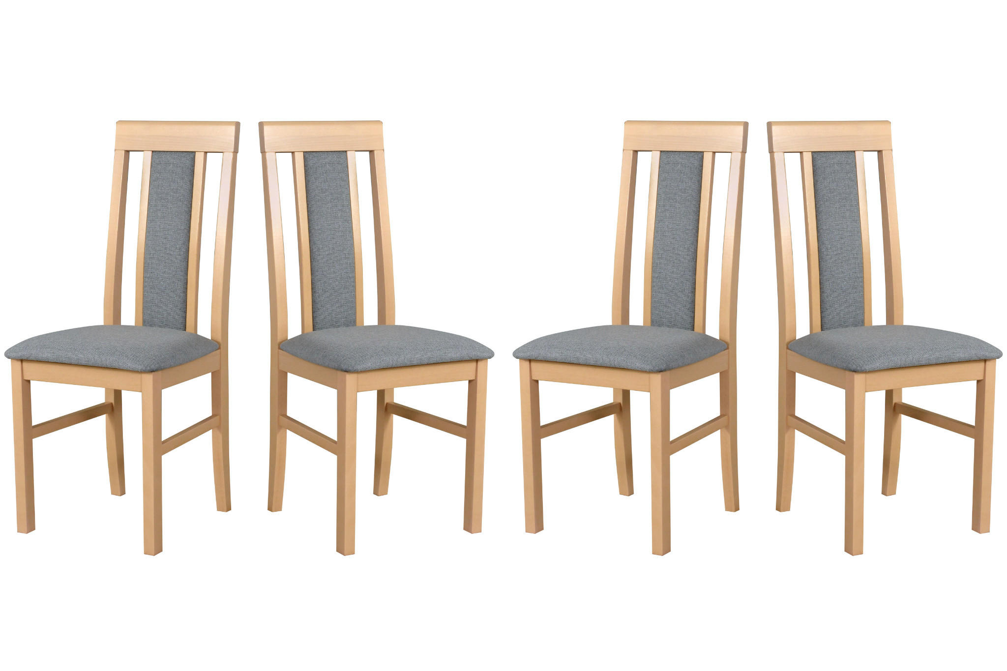 ESSZIMMERSTUHL - Set 4x Nilo 2 , sonoma, Hygge 91 - Hellgrau/Sonoma Eiche, Holz (43/94/40cm) - Leaf Design