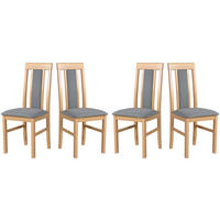 ESSZIMMERSTUHL - Set 4x Nilo 2 , sonoma, Hygge 91 - Hellgrau/Sonoma Eiche, Holz (43/94/40cm) - Leaf Design