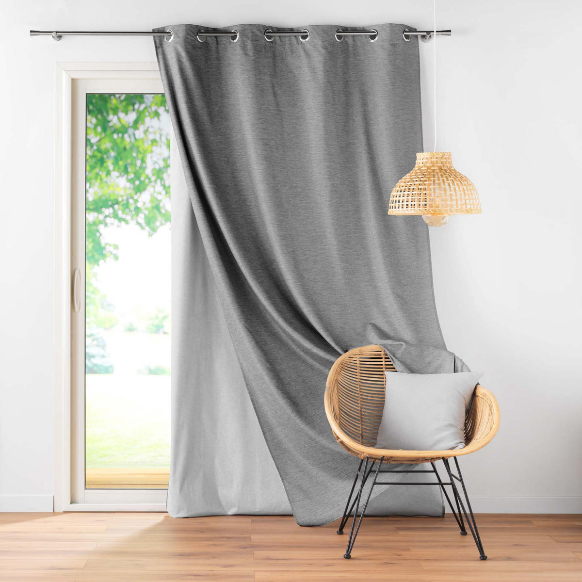 VERDUNKELUNGSVORHANG mit Ösen 140/260 cm - Dunkelgrau, Textil (140/260cm) - Douceur d´intérieur