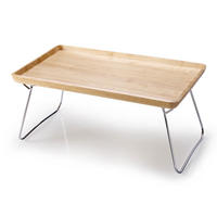 BETTTABLETT Natur, Gummibaumholz - Hellbraun, Holz (33/8/54cm) - Continenta