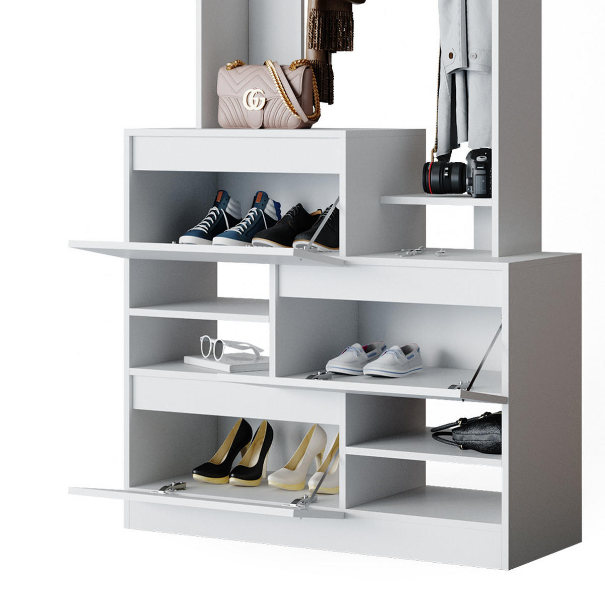 GARDEROBE Evia Weiß 100 x 180 cm - Weiß, Holzwerkstoff (100/180/39cm) - Vicco